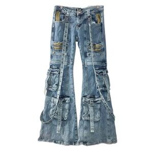 Dolls Kill Generation Kiss Aurora Cargo Flared Jeans